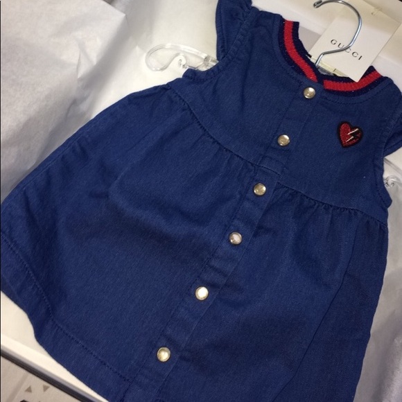 Gucci Snap-Front Jersey denim dress